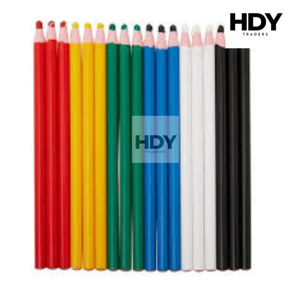 Premium 12 Pcs Pull-String Tailoring Chalk Pencils – Precision Fabric Marking Crayons in 3 Essential Colors