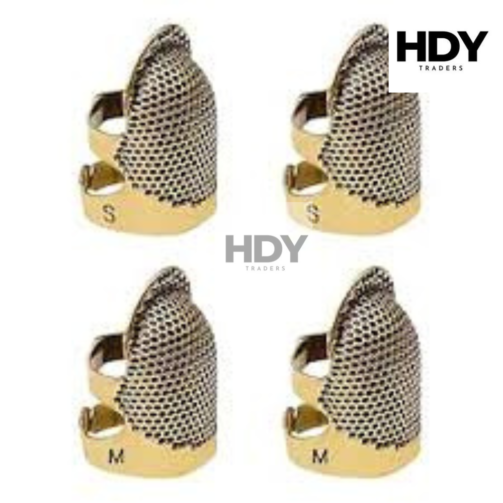 Premium 2-Piece Adjustable Metal Sewing Thimble Set – Heavy Duty Finger Protector for Tailoring & Embroidery