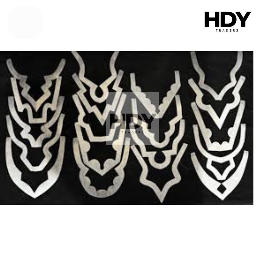 12-Piece Premium Pre-Cut Neck Design Buckram Set – 6 Elegant Iron-On Patterns for Designer Ladies' Suits