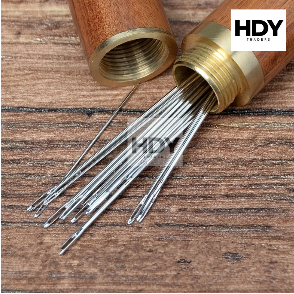 6-Piece Extra Large Hand Sewing Needles (3.5 Inch) – Heavy Duty Long Needles for Razai, Leather & Thick Fabrics