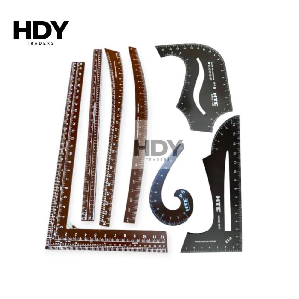 Professional 4-Piece Wooden Tailor Scale Set | Essential Pattern Drafting Kit