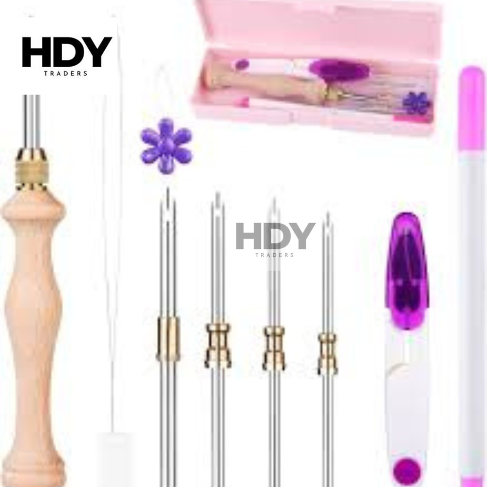 Adjustable Punch Needle Embroidery Kit | 3-Size Needle & Threader Set