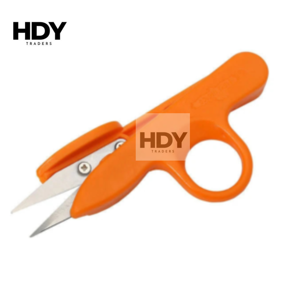 Professional U-Shaped Thread Cutter with Thumb Grip | Precision Yarn & Fabric Shears
