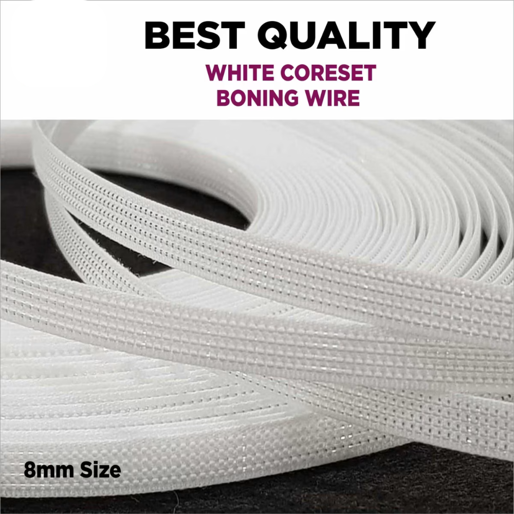8mm Plastic Boning Wire for Corsets & Sewing (8 Ghaz) | High-Density Stiffener